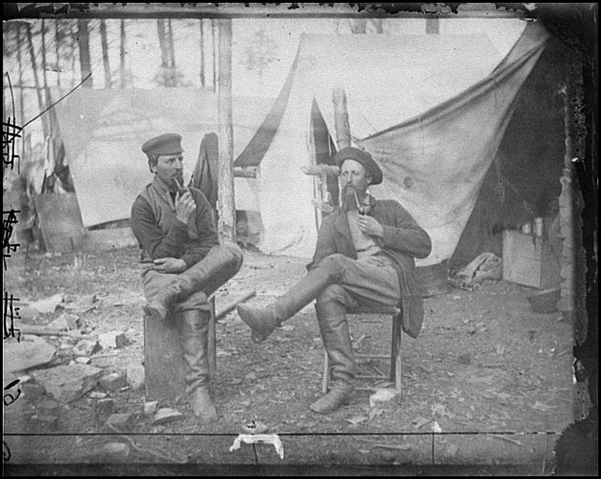 [Brandy Station, Va. Two men "discussing the...