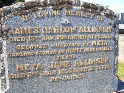 James & Meta Allinson gravesite