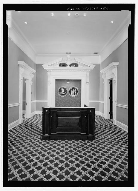 Third floor, room 307, elevation view of free-standing,...