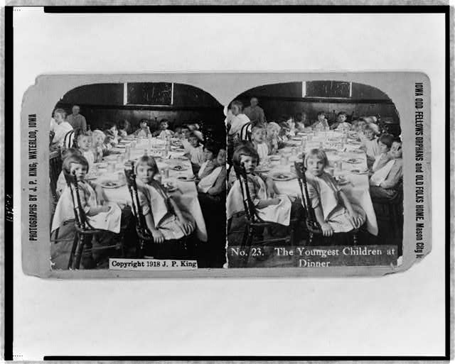 The youngest children at dinner / photographs by J.P. King.