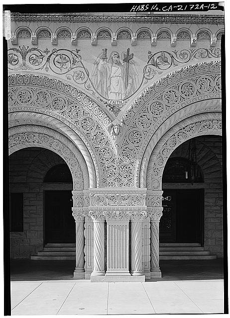 12. DETAIL OF FRONT ENTRANCE ARCADE - Stanford University...
