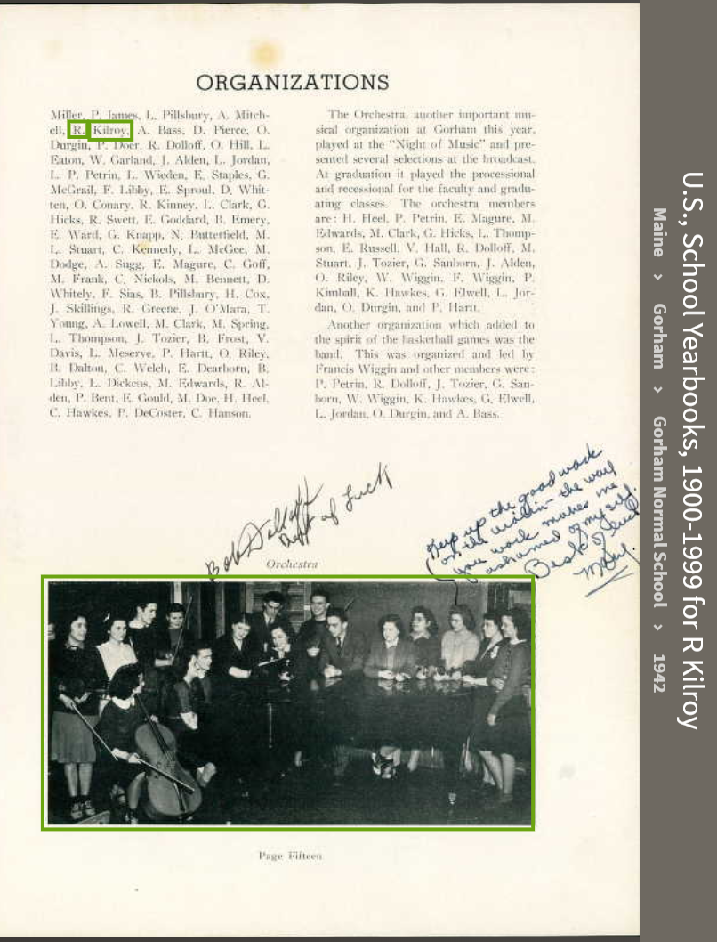 Richard Francis Kilroy--U.S., School Yearbooks, 1900-1999(1942) organizations