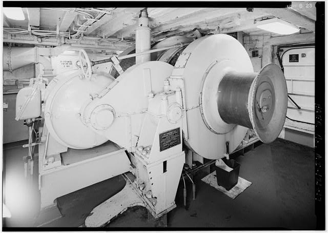 MAIN DECK, TOWING WINCH ROOM INTERIOR, JOHNSON AUTOMATIC...
