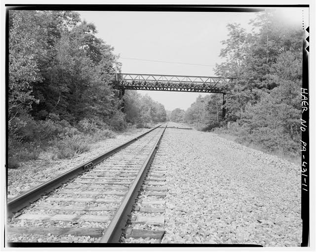 General view of bridge, facing east. - Mount Pocono...