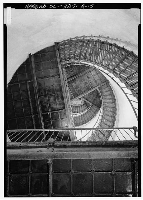 15. VIEW UP STAIRWAY, SHOWS WEIGHT LOOP ON PLATFORM -...