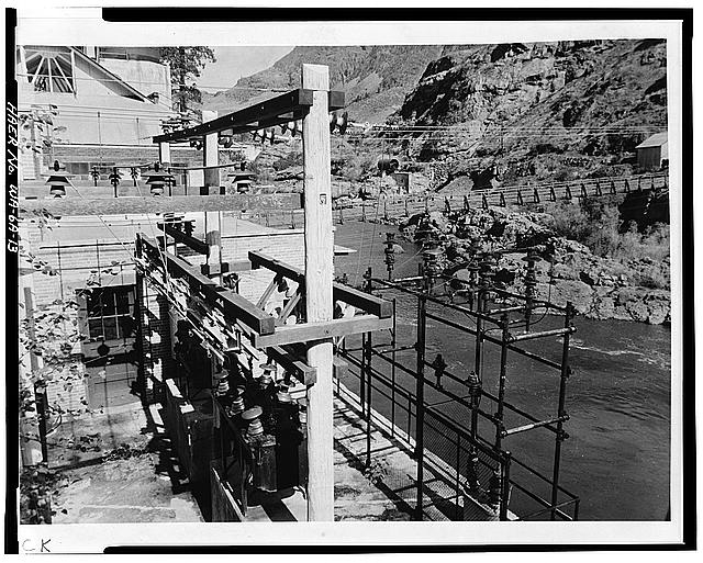 13. VIEW OF ELECTRICAL SWITCHYARD AND EQUIPMENT AT SOUTH...