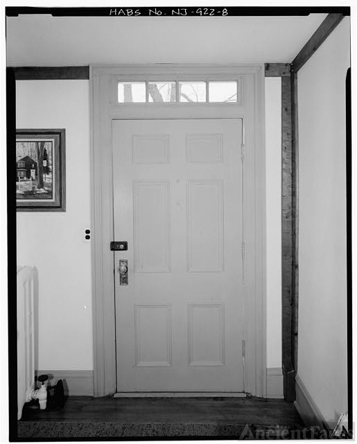 8. FIRST FLOOR, DETAIL OF MAIN ENTRANCE DOOR, LOOKING...