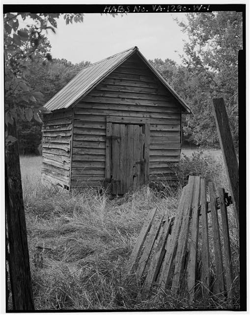 View to northwest - Edgewood Farm, Frame Shed, West side...