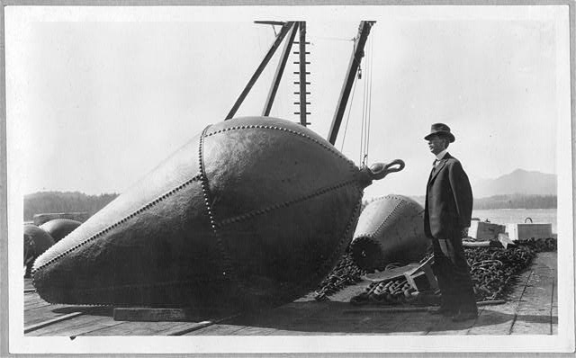 [Frank G. Carpenter] on lighthouse wharf, Ketchikan