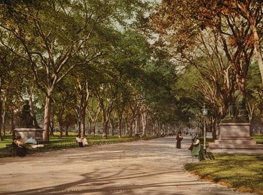 Lower end of mall, Central Park, New York