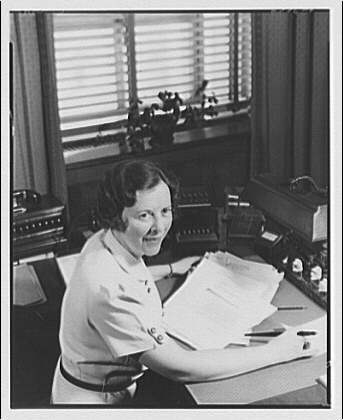 Miss Helen Gandy, secretary to J. Edgar Hoover. Miss...