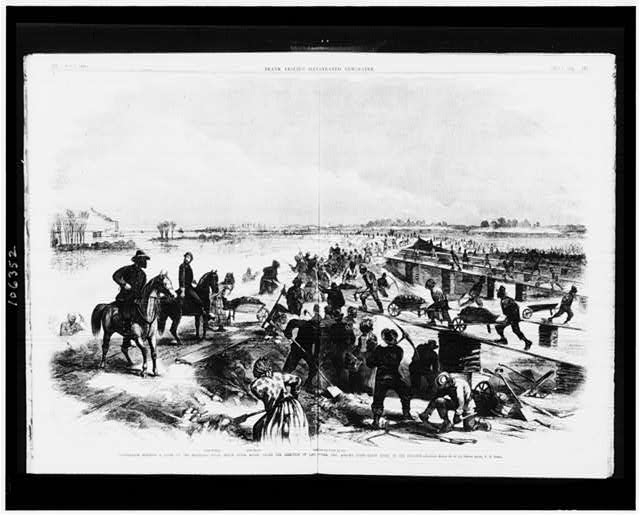 Contrabands building a levee on the Mississippi river,...