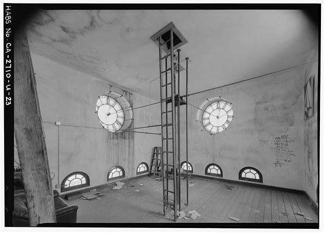 Fourth floor clockworks room, looking southeast. - Agnews...