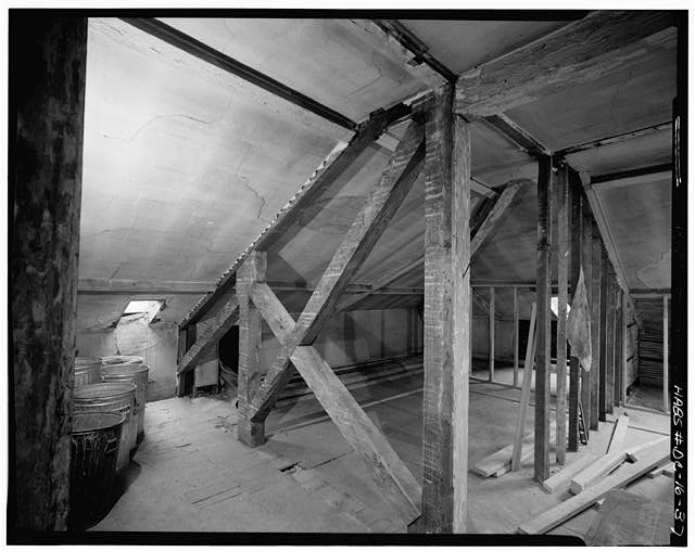 45. ATTIC, VIEW EAST TO SOUTHEAST CORNER - Decatur House,...