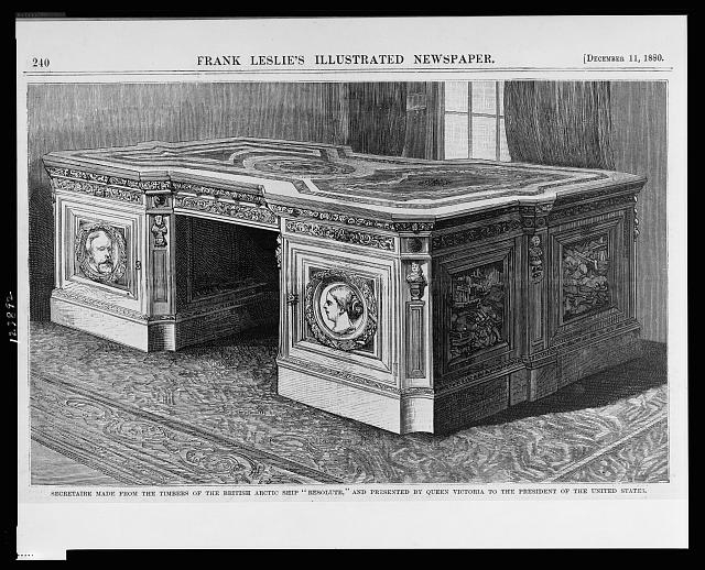 Secretaire made from the timbers of the British Arctic...