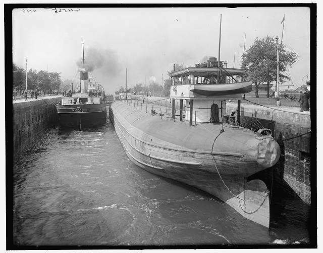 [Sault Ste. Marie, Mich., whaleback steamer in We[i]tzel...