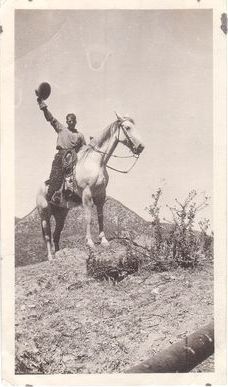 George Berrington on his horse.