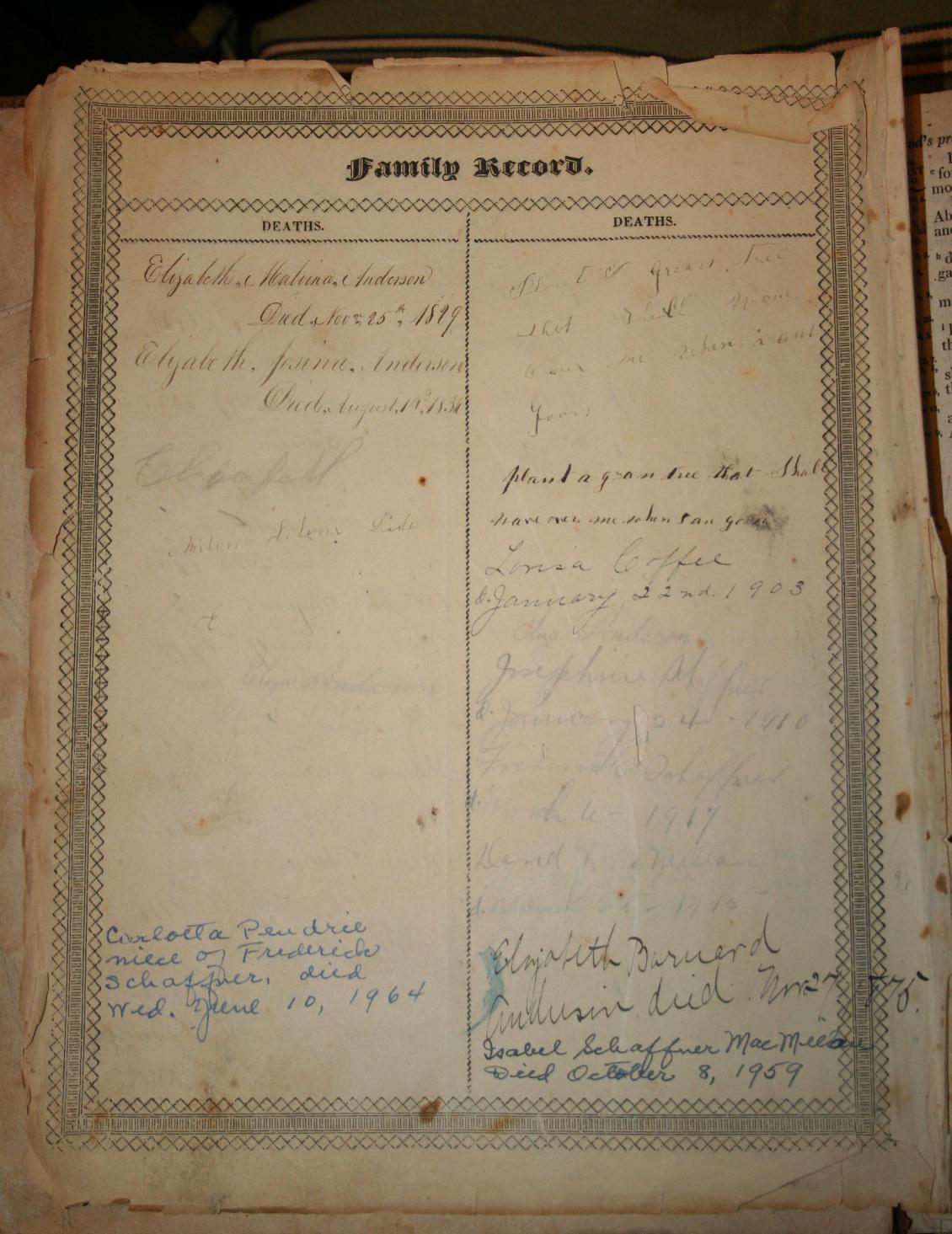George B. Anderson Family Bible