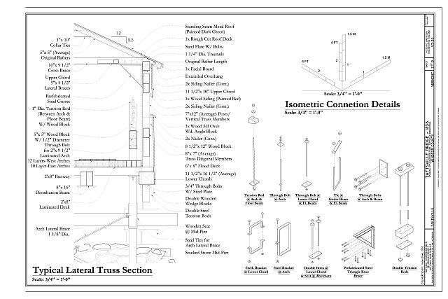 Typical Lateral Truss Section; Isometric Connection...
