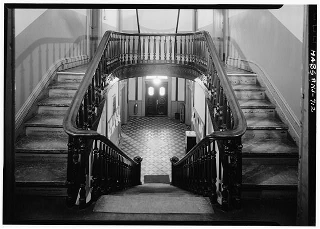 7. March 1960 MAIN STAIRWAY TOWARD FRONT ENTRANCE - James...