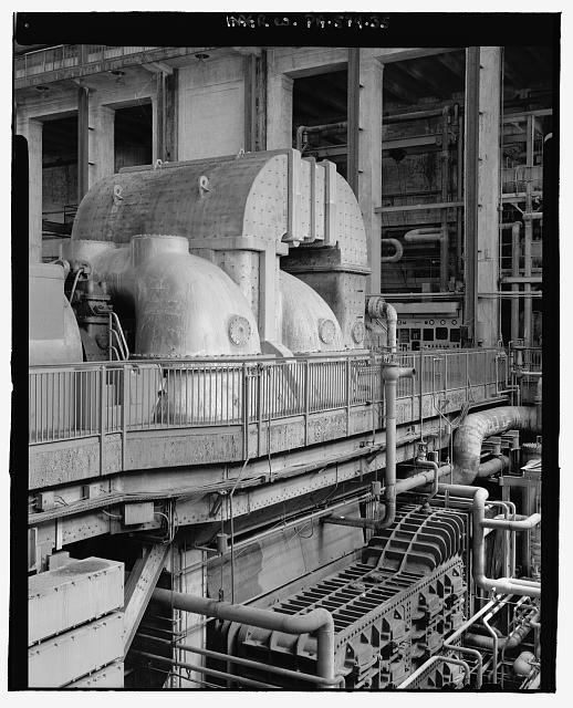 35. TURBINE HALL, NEW TURBO GENERATOR, LOOKING SOUTHEAST...