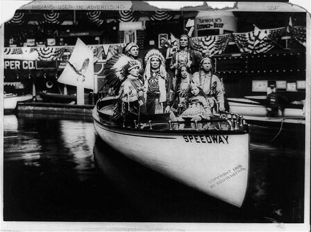 Indians in a motor boat