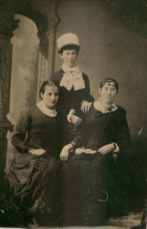 Amelia, Isabelle, & Estella Gibson, 1800's