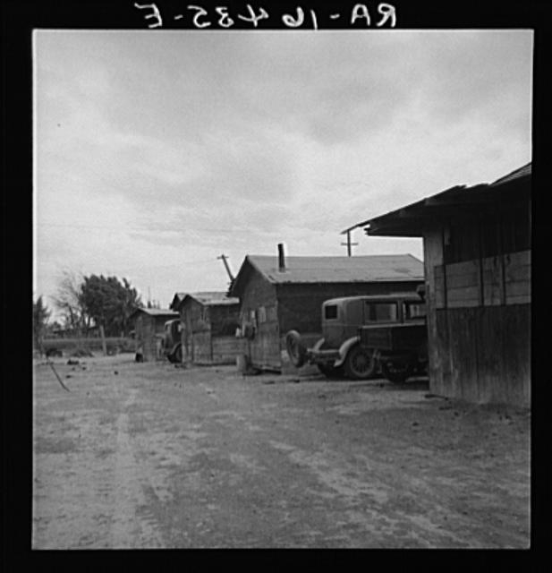 Slums of East El Centro, California. Housing for Mexican...