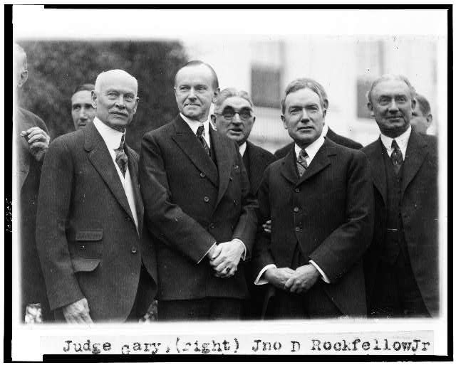 [Calvin Coolidge with Judge Elbert Henry Gary and John D....