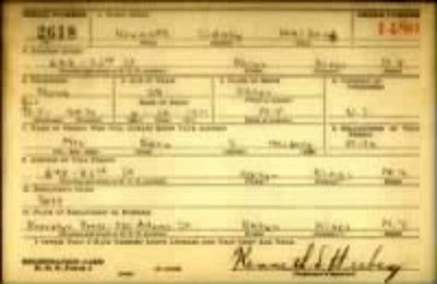 Kenneth Draft Registration Card.