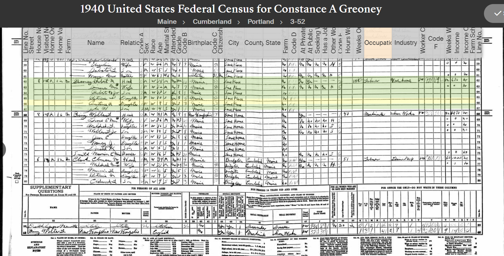 Constance Ann Greaney-Kilroy--1940 United States Federal Census.PNG