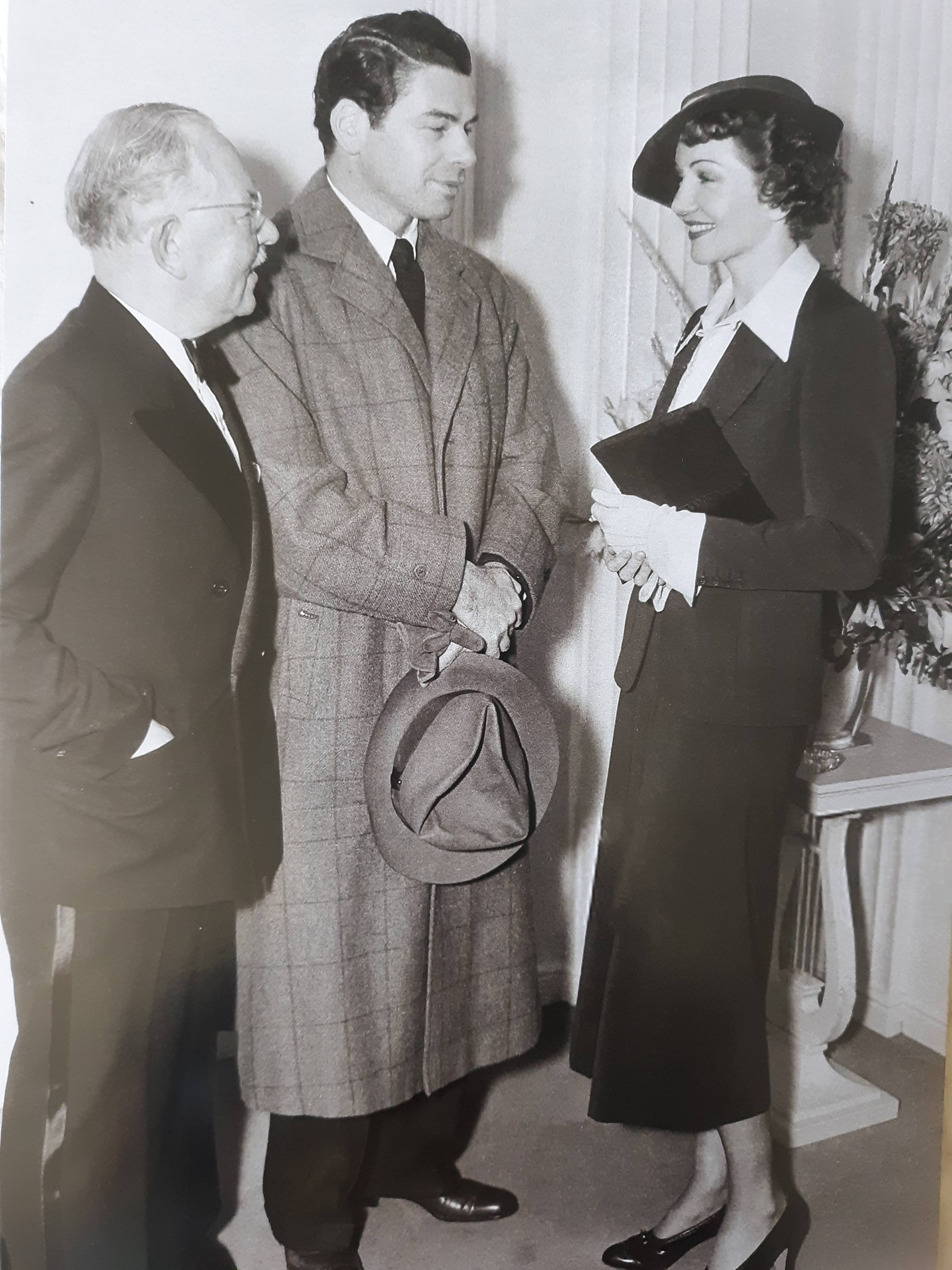 Paul Muni and Claudette Colbert. Circa 1930's