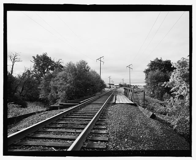 1. General view of tracks and cattle pass trestle. -...