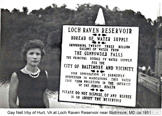Gay Irby, Loch Raven Dam, Maryland 1951