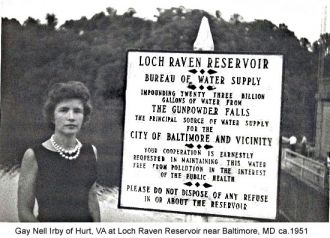 Gay Irby, Loch Raven Dam, Maryland 1951