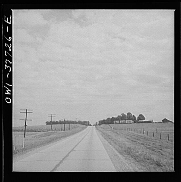 A highway in Indiana as seen from a bus enroute to Chicago