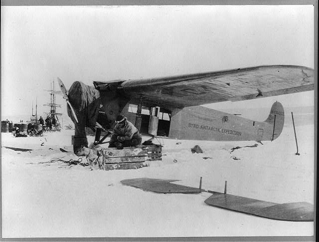 The Fokker monoplane in which Bernt Balchen, Lt. June,...