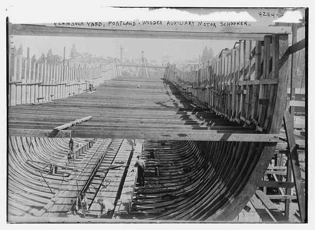 Peninsula yard, Portland, Wooden Auxilliary motor schooner