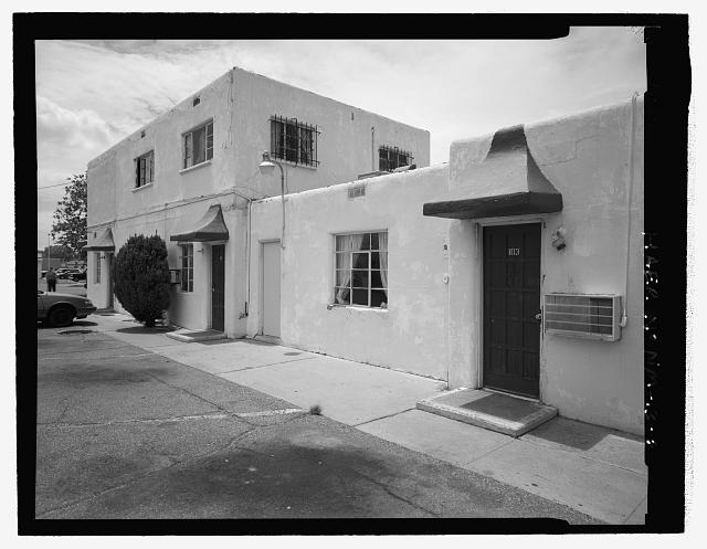 Detail of west wing, oblique view of 2-story...