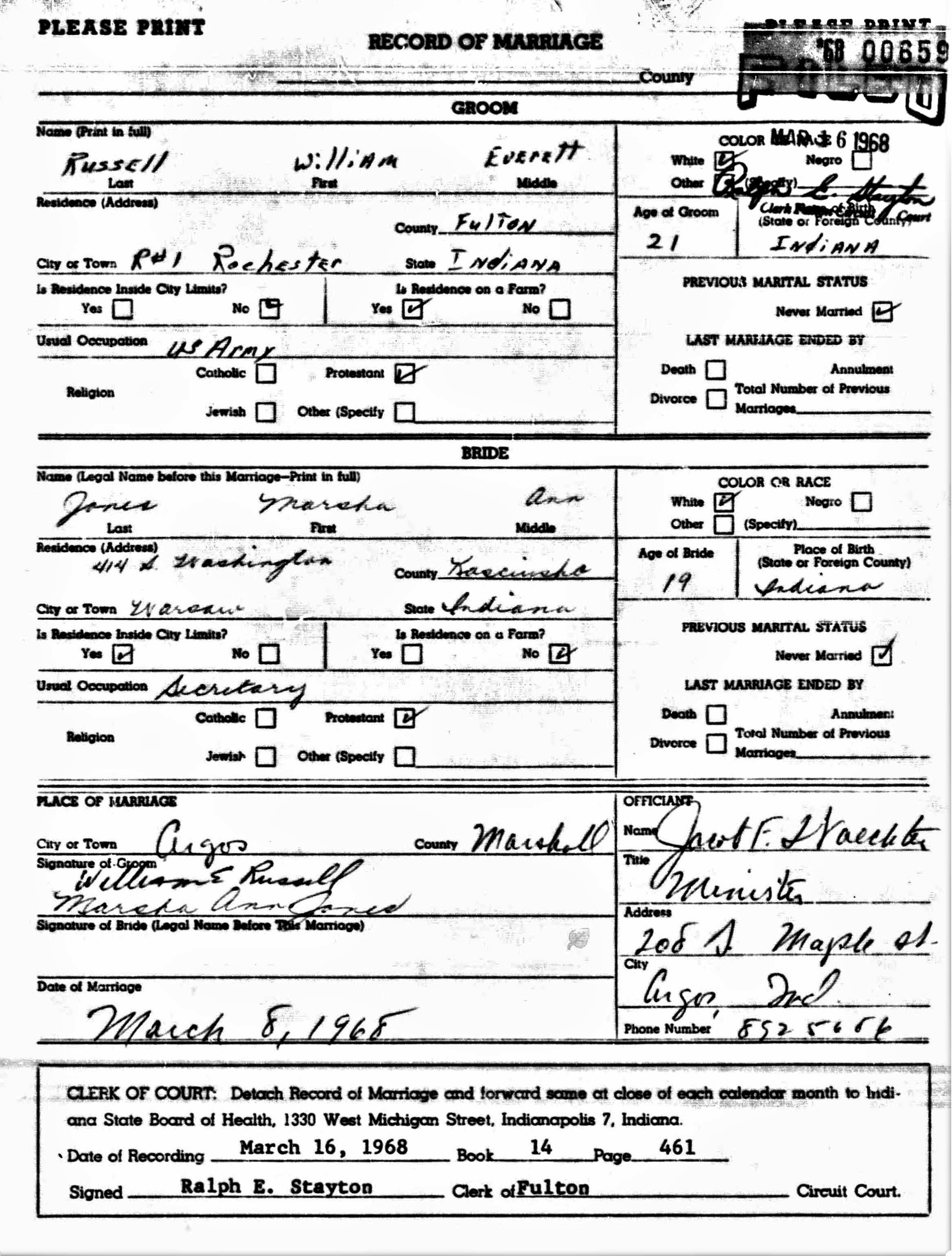 William's marriage to Marsha Jones William's marriage to Marsha Jones