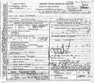 Sam Merchant Death Certificate