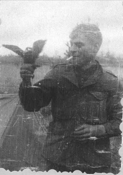 Pvt. Ames & his crow