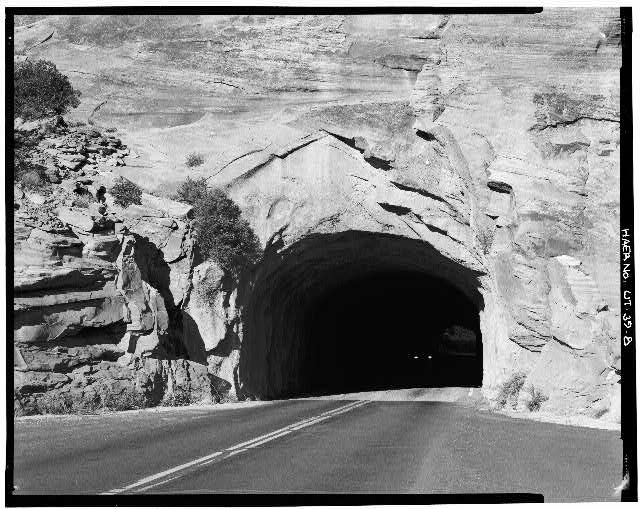 8. VIEW OF WEST PORTAL OF EAST HIGHWAY TUNNEL, LOOKING...