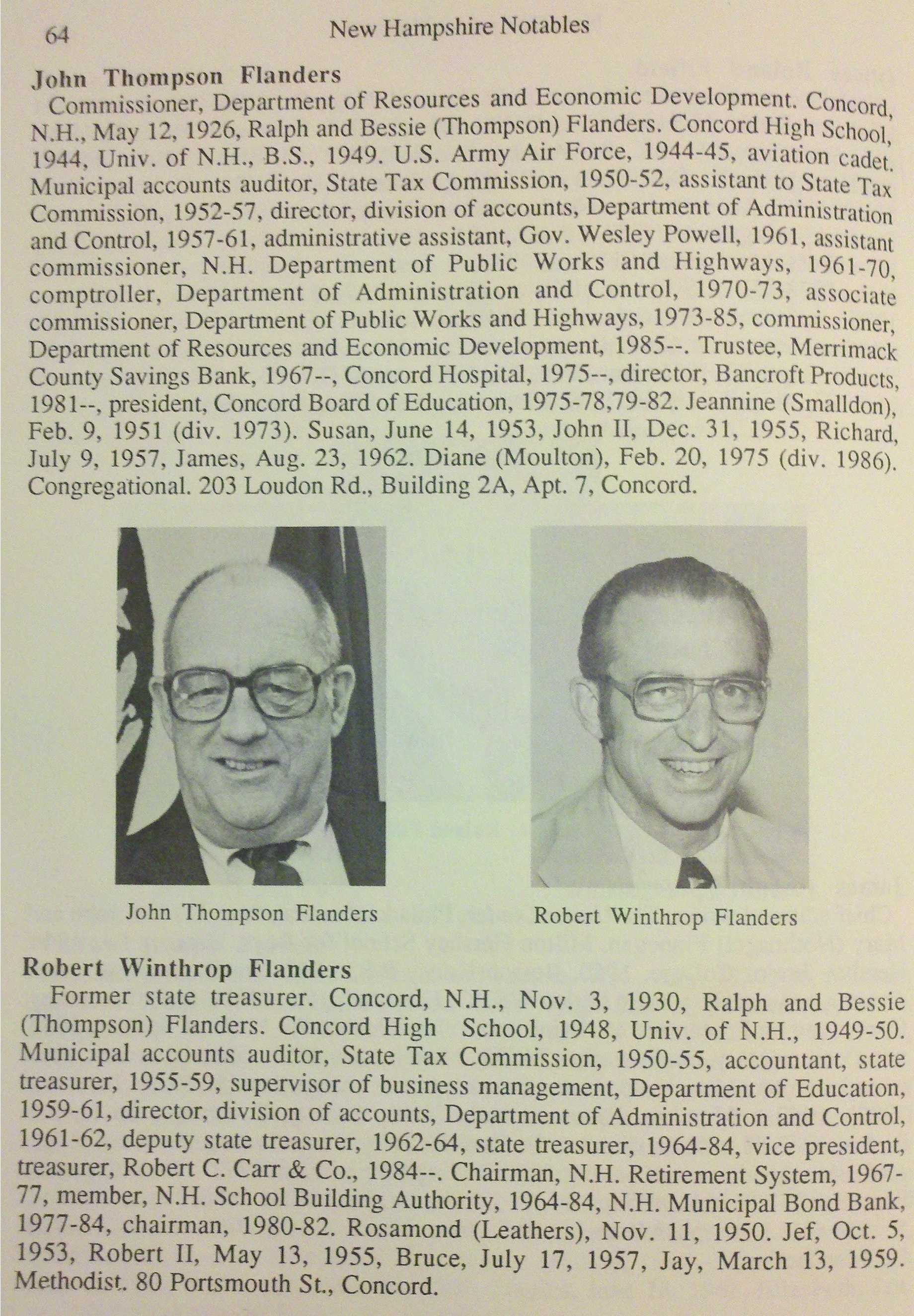 John T. & Robert W. Flanders, New Hampshire 1986