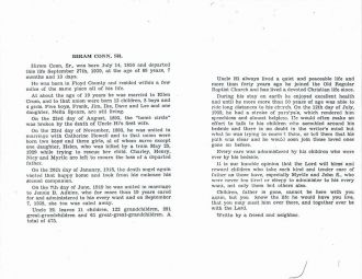 Obit. Hiram Riley Conn