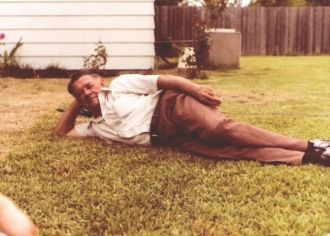 Erwin Woodroe Nunley Relaxing in our Houston Yard