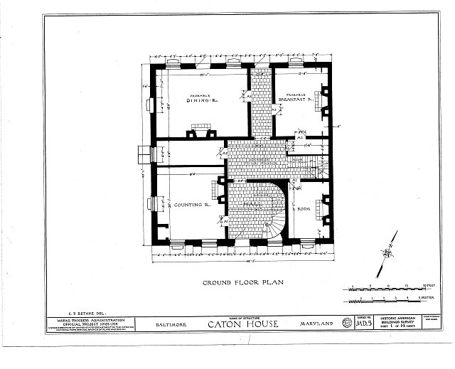 HABS MD,4-BALT,14- (sheet 1 of 14) - Caton House, Lombard...