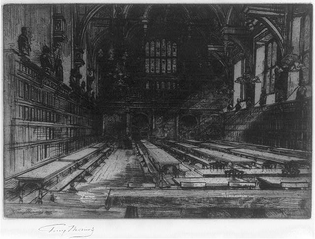 [Dining hall of the Middle Temple, London, England]