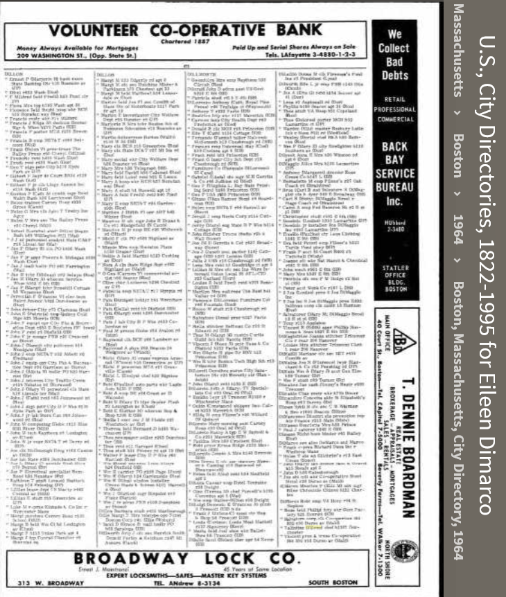 Eileen Marie (O'Hare) Belmont-DiMarco--U.S., City Directories, 1822-1995(1964)