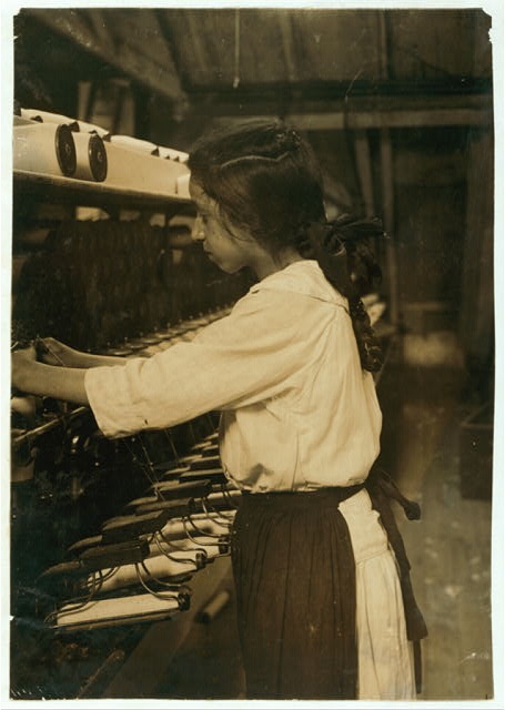 American Linen Co. Spooler tender. Location: Fall River,...